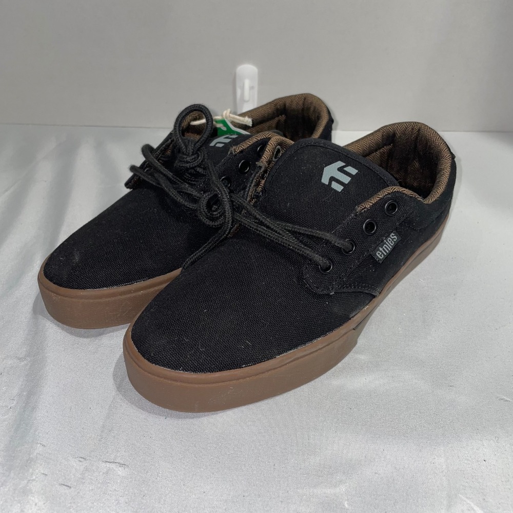 Etnies Jameson 2 Eco Skate Shoes Black Gum Canvas Mens 5 Womens 6.5 NEW